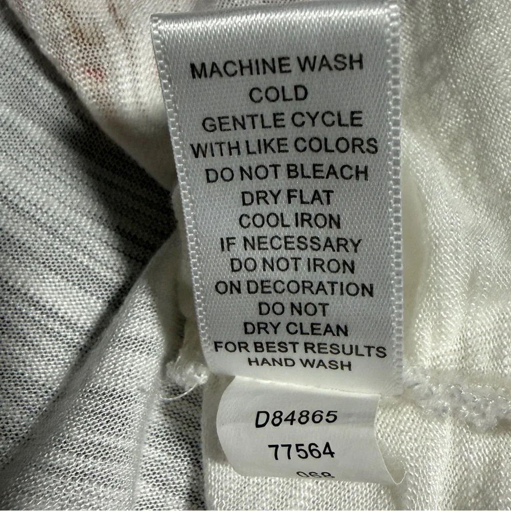 Cupio Cream Abstract Medallion V-Neck Slub Knit Top Size Large - Picture 11 of 11